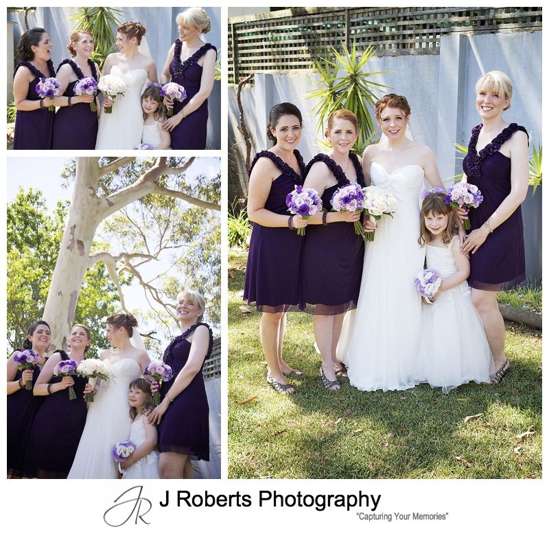 Bride laughing with bridesmaids pre wedding - sydney wedding photographer 